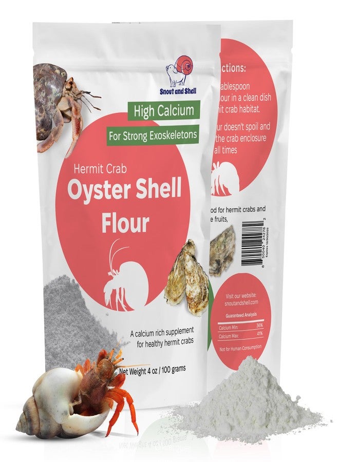 Snout and Shell Oyster Shell Supplement for Hermit Crabs - Natural Calcium Source for Molting Support - Auto Feeder Compatible - USA-Sourced Crushed Shell Powder for Stronger Exoskeletons and Shell Health - Image 1